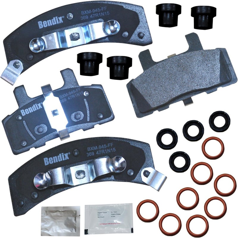 Bendix بطانات الفرامل الأمامية Priority1 CFM369 لـ 60 Special, Commercial Chassis, DeVille, Escalade, Fleetwood, Astro, Blazer, C1500, Suburban, C2500, Express 1500, 2500, K1500, K2500, Silverado, Tahoe, Ram Safari, Savana - Image 1